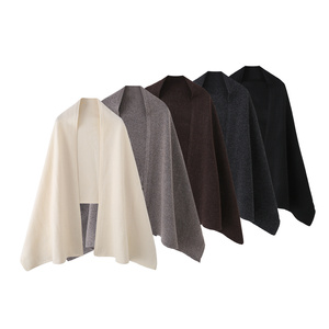 ZEVITY 2026 - Bufanda de Cachemira de Color Sólido, Simple, Versátil y Básica, para Mujer, Cálida, Tipo Chal, Cárdigan, Capa Tejida de Lana - Product Image 1