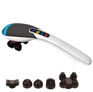 Ménage Multifonctionnel Thai Stick Massage Vibration Handy Body Massager avec 4 têtes de massage