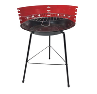 Petit barbecue au charbon de bois portable, design triangulaire rouge, fer, écologique, réglable, barbecue extérieur au charbon de bois