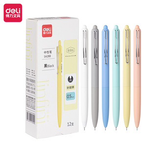 Deli SA288 Gel Pen 0.5mm Black Ink Office School Use Plastic Body 12 Pack - Product Image 1