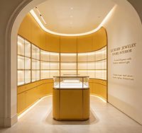 Comptoir de présentation de bijoux avec éclairage LED pour vitrine de bijouterie - Couleurs personnalisables et design durable