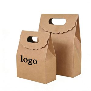 Bolsa de Regalo de Papel Kraft Marrón Personalizada con Asa Troquelada y Borde Festoneado, Ideal para Empacar Regalos y Alimentos - Product Image 2