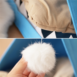 Creatieve Grote Mond Haai Vorm Cartoon Opvouwbare Huisdier Huis Indoor Kat Hond Bed Kubus - Product Image 5