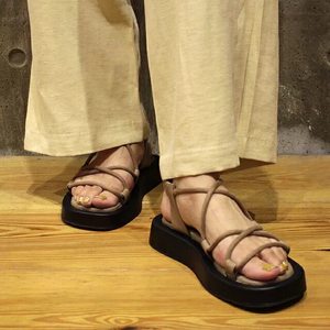 Originalmente 138 Ahora 88 Casse*ni Estilo Japonés <span class=keywords><strong>Chic</strong></span> y Original, Vintage, con Cintura Elástica, Suela Gruesa, Correa, Tacón Bajo, Sandalias Romanas de Verano - Product Image 2