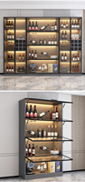 Modernes High-End HongMing Präsentationsregal für Wein – Langlebige, Hochwertige Vitrine mit Luxuriöser LED-Beleuchtung, Glastür und Robuster Rückwand, Einfach zu Reinigen