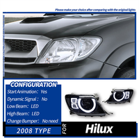 For Toyota Hilux VIGO 2008 Modified Facelift Defender Style Angel Eye Bi-Xenon Bi-LED Projector Plug and Play Headlight Assembly