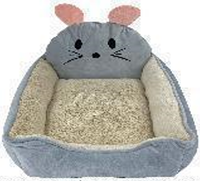 Meiweipet Grand lit gris antidérapant en peluche en forme de souris pour animaux de compagnie pour chats et chiens Design de canapé-lit mignon