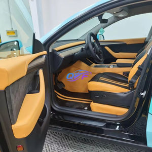 Cubierta del panel superior de la puerta en <span class=keywords><strong>Alcantara</strong></span> <span class=keywords><strong>para</strong></span> Tesla Door Interior Car Accessories Modificación Interior Kit Tapicería - Product Image 1