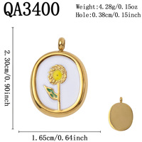F477 Breloques délicates en acier inoxydable inaltérable, motifs fleur, rose, lune, pendentifs sculptés en émail et zircon, accessoires de bijoux tendance