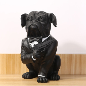 French Bulldog Figurine Pirate Hat Red Scarf Desk Decor Office Home Gift - Product Image 2