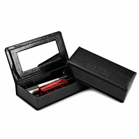 Boîte cadeau en cuir PU personnalisée avec fermeture magnétique, logo estampé à chaud, miroir intégré, emballage de luxe pour cosmétiques et parfums