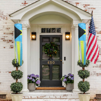 Drapeau tubulaire décoratif extérieur personnalisé de 100 cm avec impression de poissons des Bahamas