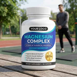 Cápsulas Vegetales con Complejo de Magnesio de 1000 mg, Fórmula 8 en 1 <span class=keywords><strong>para</strong></span> la Relajación, el Sueño y la Salud del Corazón, con Logotipo Personalizado - Product Image 1
