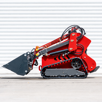 Mini-chargeuse compacte à deux cylindres, moteur homologué CE EPA, avec godet hydraulique pour travaux de jardinage, d'agriculture et d'aménagement paysager