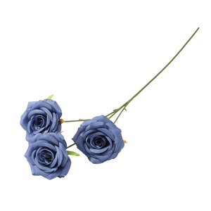 Artificial Rose Bouquet Silk High Simulation Wedding Home Dcor Classic <b>Style</b> 3 <b>Headed</b> Diamond Rose - Product Image 5