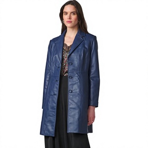 Solid Trader Top Quality Light Weight Soft Material Elegant Design Trendy Winter Clothing Womens <b>Long</b> <b>Leather</b> <b>Jacket</b> - Product Image 1