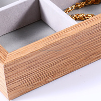 Plateau de présentation de bijoux de luxe en bois à 12 compartiments pour montres, bagues et boucles d'oreilles, pour stock en gros