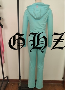 <span class=keywords><strong>Tuta</strong></span> da donna personalizzata <span class=keywords><strong>con</strong></span> logo, in pile elasticizzato di cotone, composta da felpa <span class=keywords><strong>con</strong></span> cappuccio, giacca corta e pantaloni a <span class=keywords><strong>gamba</strong></span> larga - Product Image 5