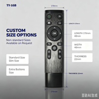 Control Remoto Universal Anti-Golpes de Código Fijo KEYUAN TY-16B para Televisores LED Inteligentes con Material ABS y Alcance de 20m