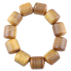 Bracelet en bois de cyprès avec perles baril 18x20mm, unisexe, pour usage quotidien, bijou de collection - Product Image 5