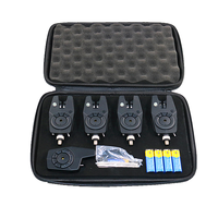 Excellente qualité 6 couleurs LED veilleuse JZH-RF1688 4 + 1 ensemble alarme de morsure de pêche à la carpe noire avec oreilles d'accroc