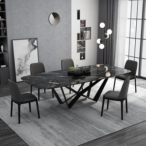 Luxury Smart <b>Marble</b> <b>Top</b> Dining Table Set Modern Designs With Metal Legs 6 Chairs Table Italian <b>Marble</b> Dining Table Table - Product Image 6