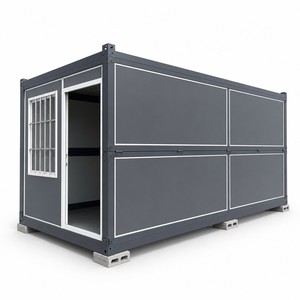 Maison conteneur pliable pour poste de garde mobile et utilisation sur chantier – Bâtiment à panneaux pliants avec intérieur compact - Product Image 1