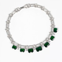 Collier et boucles d'oreilles élégants en zircon cubique, design carré, 2 pièces, accessoires de mariage pour femmes, accessoires de fête de fiançailles S-0100