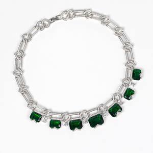 قلادة وأقراط أنيقة بتصميم مربع من الزركونيا المكعبة 2 ، إكسسوارات حفلات خطوبة الزفاف للسيدات - Product Image 5