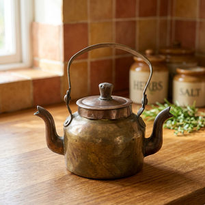 <b>Vintage</b> Metal Tea <b>Kettle</b> With Lid And Metal Handle Water Pot For Tea Brewing - Product Image 4