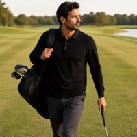 Chemise à manches longues pour homme en polyester 100% de haute qualité, respirante, à séchage rapide, tricotée, avec logo personnalisé
