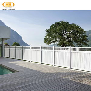 Haiao thẳng phong cách picket vườn hàng rào bảng trắng PVC Vinyl nhựa hàng rào với lưới hàng đầu Vinyl hàng rào tấm 6x8 trong Nâu - Product Image 6