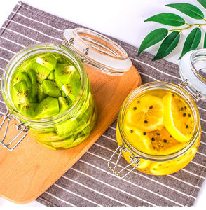 Ensemble de pots à épices en verre 1500 ml, joints en caoutchouc étanches, récipients hermétiques pour le stockage des aliments, pot à bougie en verre transparent - Product Image 5
