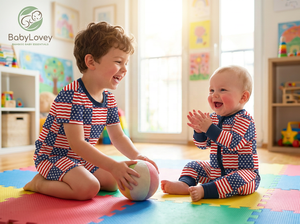 <span class=keywords><strong>Pyjama</strong></span> <span class=keywords><strong>bébé</strong></span> en bambou doux et écologique avec motif personnalisé Babylovey pour nouveau-nés et tout-petits garçons et filles, avec fermeture éclair intégrée aux pieds - Product Image 3