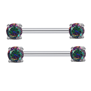 <span class=keywords><strong>Bayes</strong></span> Fashion Barbell Nipple Bar Rings Piercing Jewelry Heart Shape Industrial Barbell Nipple Rings Stainless Steel with Zircon - Product Image 6