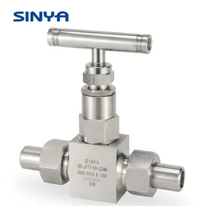 Manufacturer High Pressure SS 1/4 Tube Connection Metering Male Thread Needle Control Valve Forged Small Straight Needle Valve