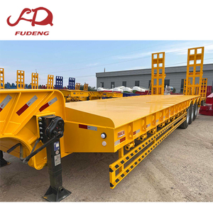 Semi-remorque à plateau surbaissé à bas prix, 3 essieux, 80 tonnes, 13, 15, 17 mètres, pour le transport d'excavatrices, remorque tandem, remorque à plateau surbaissé, camions à plateau surbaissé à <span class=keywords><strong>vendre</strong></span> - Product Image 3
