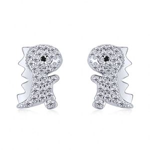 Dylam Plated Piercing Delicate Accessories Trendy 5A Cubic Zirconia Ear <b>Studs</b> 925 Sterling <b>Silver</b> Cute Dinosaur CZ Ear <b>Studs</b> - Product Image 1