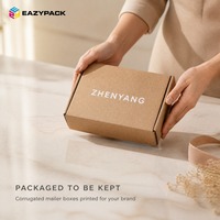 Boîte d'expédition en carton ondulé personnalisée, emballage en carton kraft pour les marques de vêtements, de produits pour bébés et de cadeaux en e-commerce