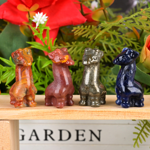 Figurines d'animaux en cristal miniature sculptées à la main en pierres précieuses naturelles personnalisées, 30 mm, alpaga, pour décoration - Product Image 2
