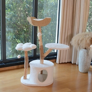 Rascador para Gatos <span class=keywords><strong>con</strong></span> Forma de Flor, Moderno y Lujoso, Torre Grande de Madera para Gatos - Product Image 2