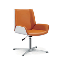 Chaise de bureau de luxe en cuir, ergonomique, pivotante, avec accoudoirs fixes, réglable en hauteur, base chromée, pour bureau à domicile