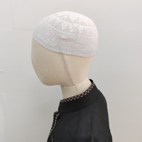 CCY Nuevas Gorras de Oración Islámicas de Malla de Color Sólido para Hombre, Gorros de Oración Tejidos con Orificios, Gorra Kufi Topi Musulmana de Ganchillo