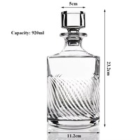 Bouteille à vin en verre de luxe en gros, 920 ml, carafe à whisky avec logo personnalisé