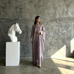 Abaya de Poliéster con Cuentas de Lujo para Mujeres Musulmanas, Elegante, Personalizada, para Fiestas y Eventos, Venta al Por Mayor, OEM - Product Image 2