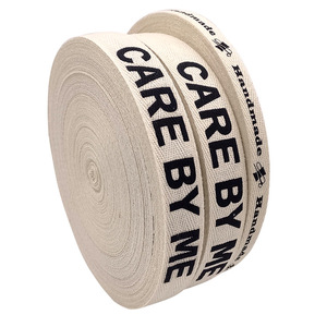 <span class=keywords><strong>Ruban</strong></span> de coton à chevrons <span class=keywords><strong>sergé</strong></span> blanc de 1 pouce avec logo personnalisé avec lettres imprimées - Product Image 1