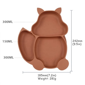 Assiette à ventouse en silicone de qualité alimentaire sans BPA, personnalisable, avec compartiments, pour bébé et tout-petit, vaisselle écologique - Product Image 3