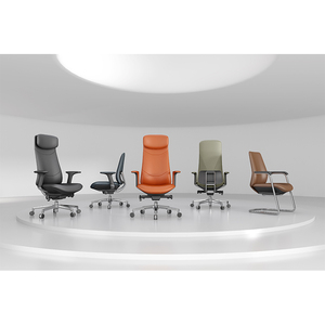 Silla de Oficina Ejecutiva Ergonómica Moderna con Respaldo Alto Borito, Base de Aluminio Cómoda, Cuero Genuino, Ajustable - Product Image 1