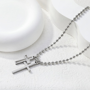 <b>Cross</b> Clavicle <b>Chain</b> Pendant 18k Gold Plated Geometric Necklace Casual Fashion Jewelry Zinc Alloy Butterfly Design - Product Image 4