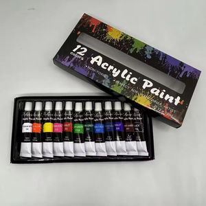 Ensemble de peinture acrylique personnalisé 12 couleurs 12ml finition semi-mate pour toile, bois, tissu, papier, portrait, pop art - Product Image 5